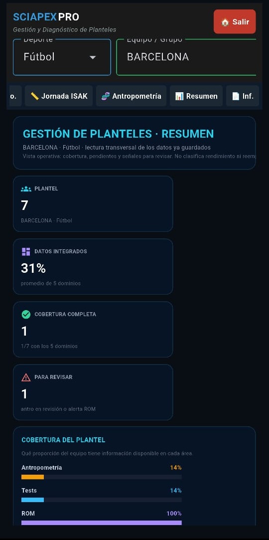 Gestión de planteles en SciApex Pro
